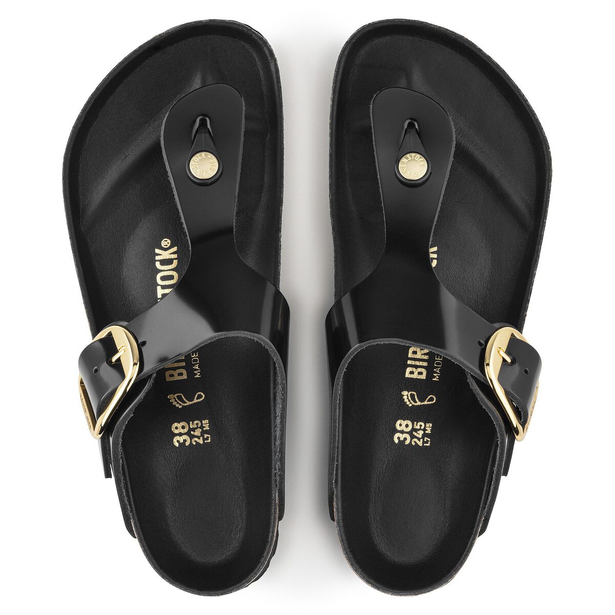 Birkenstock Gizeh Big Buckle Natural Leather Patent