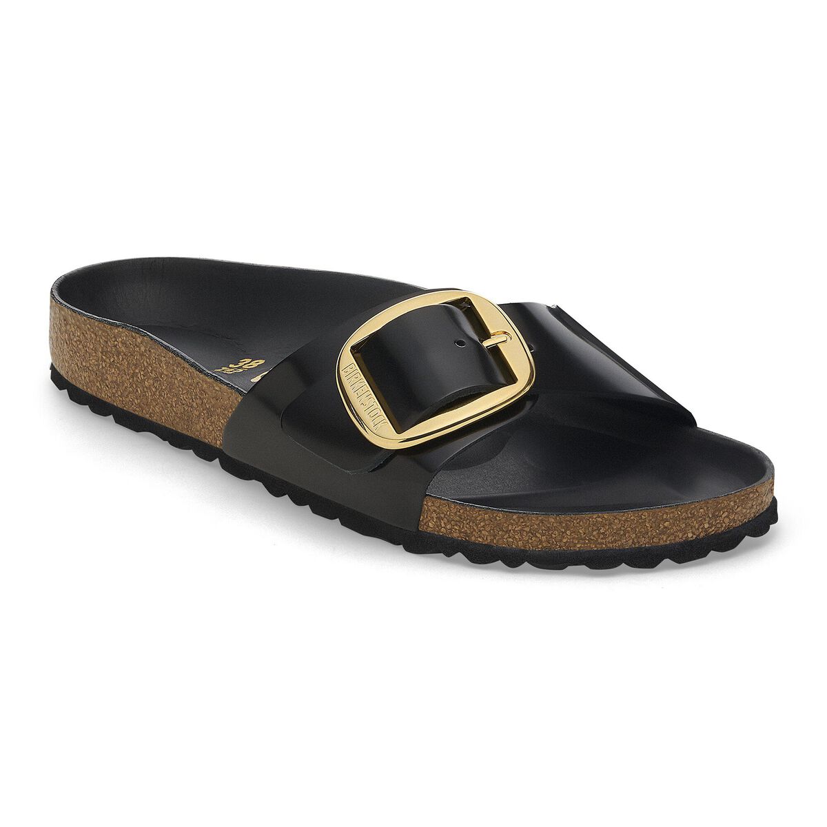 Birkenstock Madrid Big Buckle Natural Leather Patent