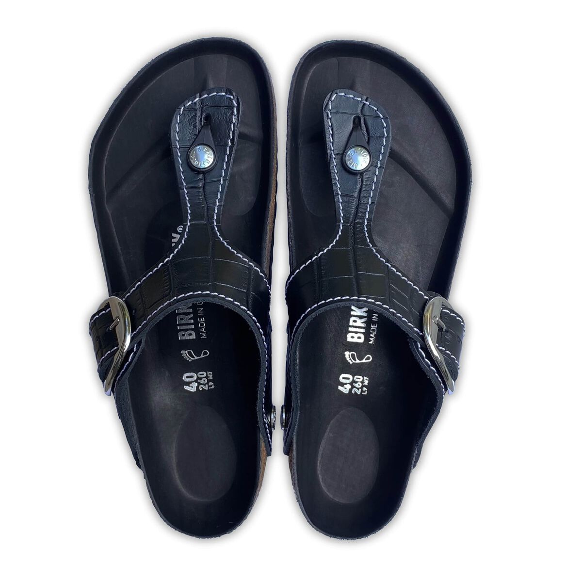 Birkenstock Gizeh Big Buckle Natural Leather Patent