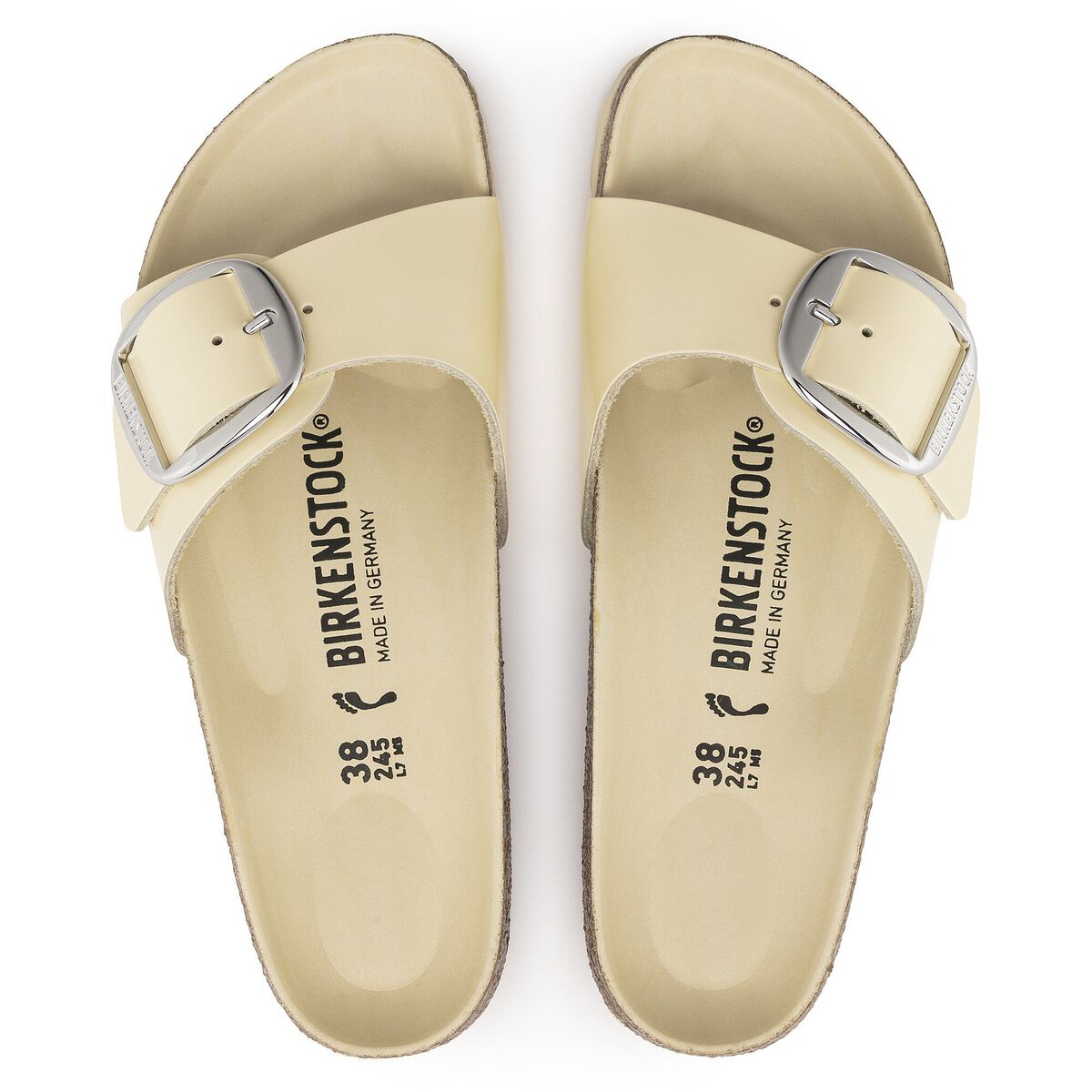 Birkenstock Madrid Big Buckle Natural Leather Patent