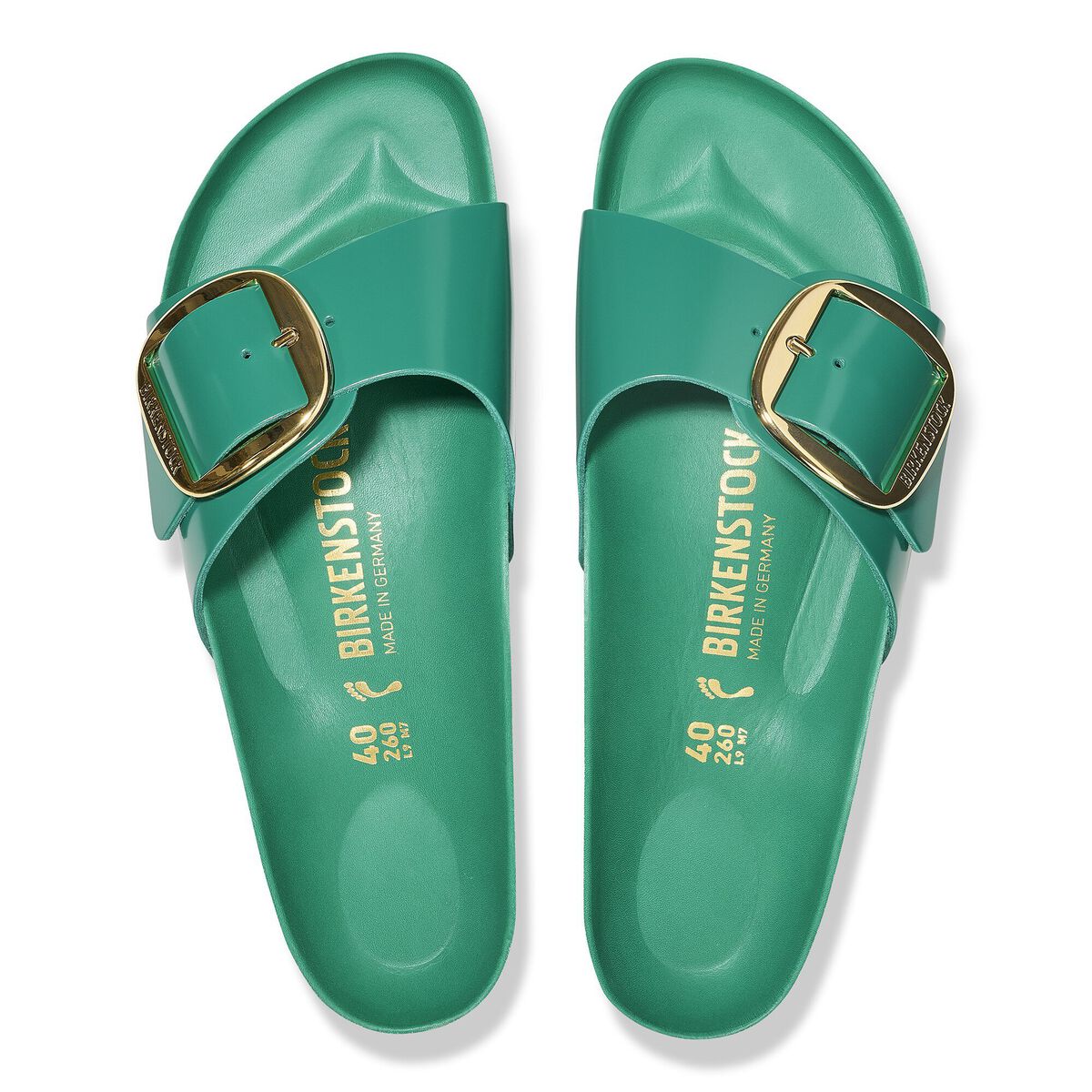 Birkenstock Madrid Big Buckle Natural Leather Patent