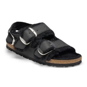 Birkenstock Milano Big Buckle Shearling Oiled Leather