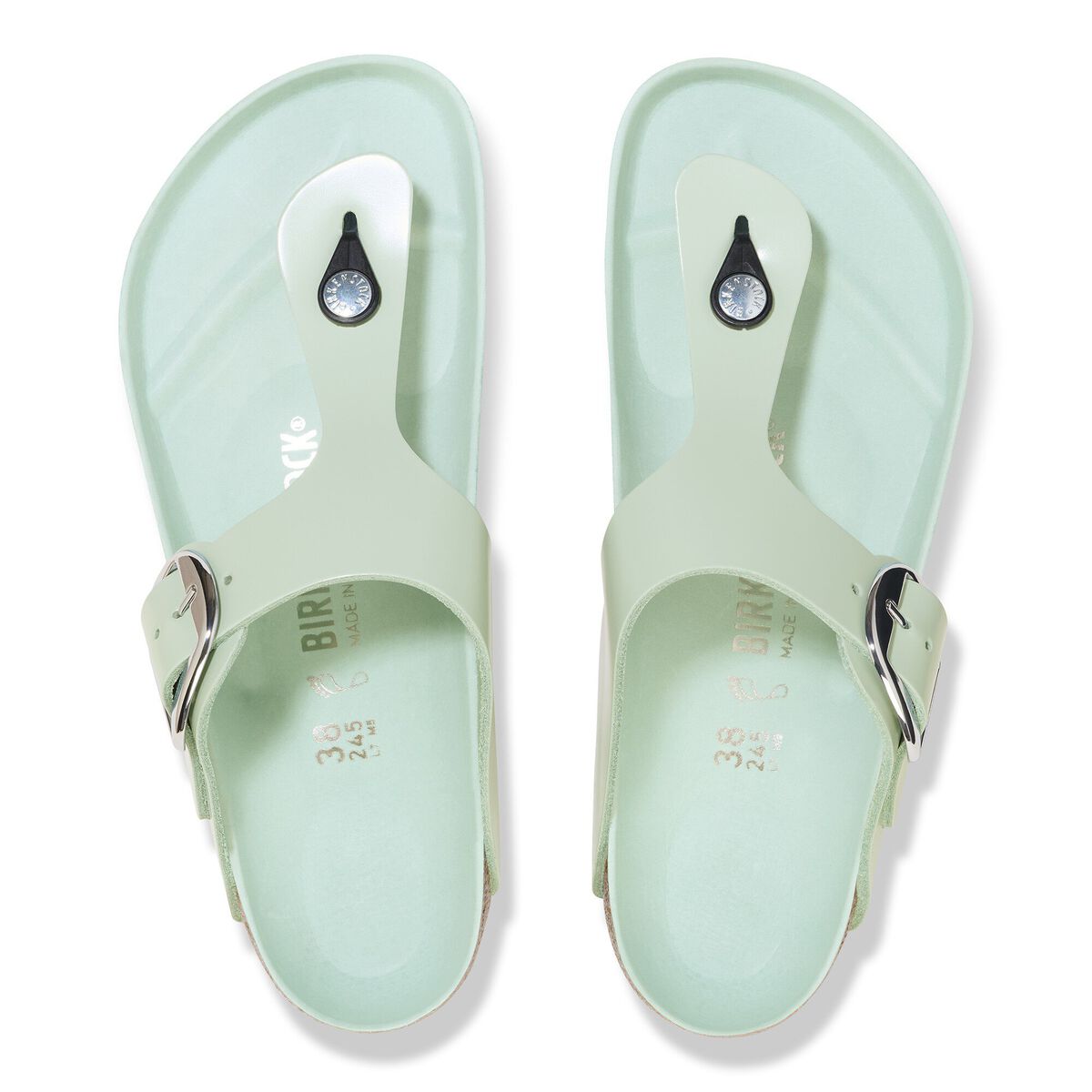 Birkenstock Gizeh Big Buckle Natural Leather Patent
