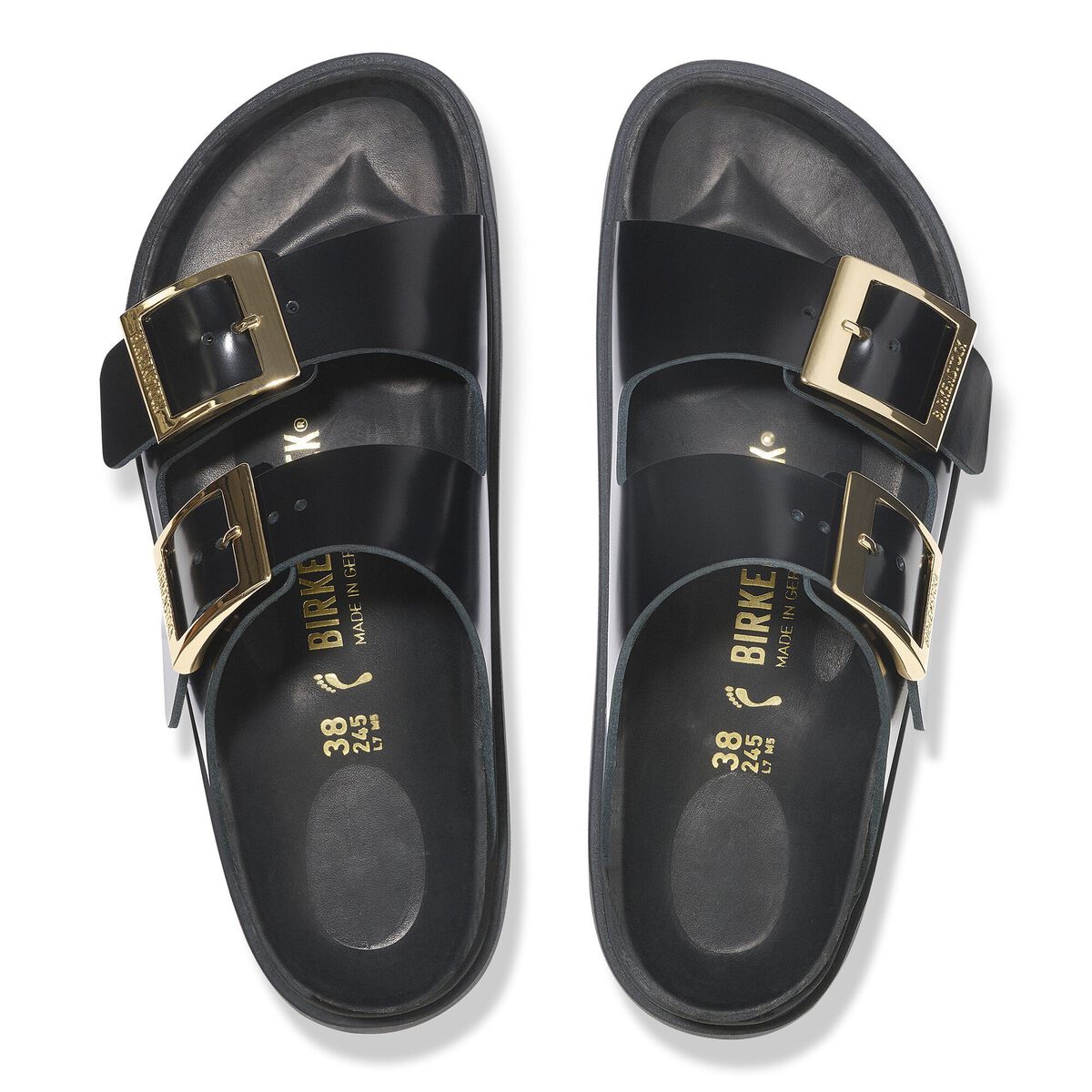 Birkenstock Arizona Droplet Buckle Natural Leather Patent