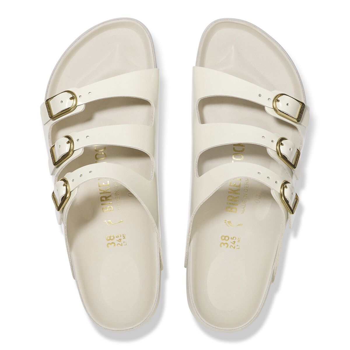 Birkenstock Florida Exquisite Natural Leather Patent