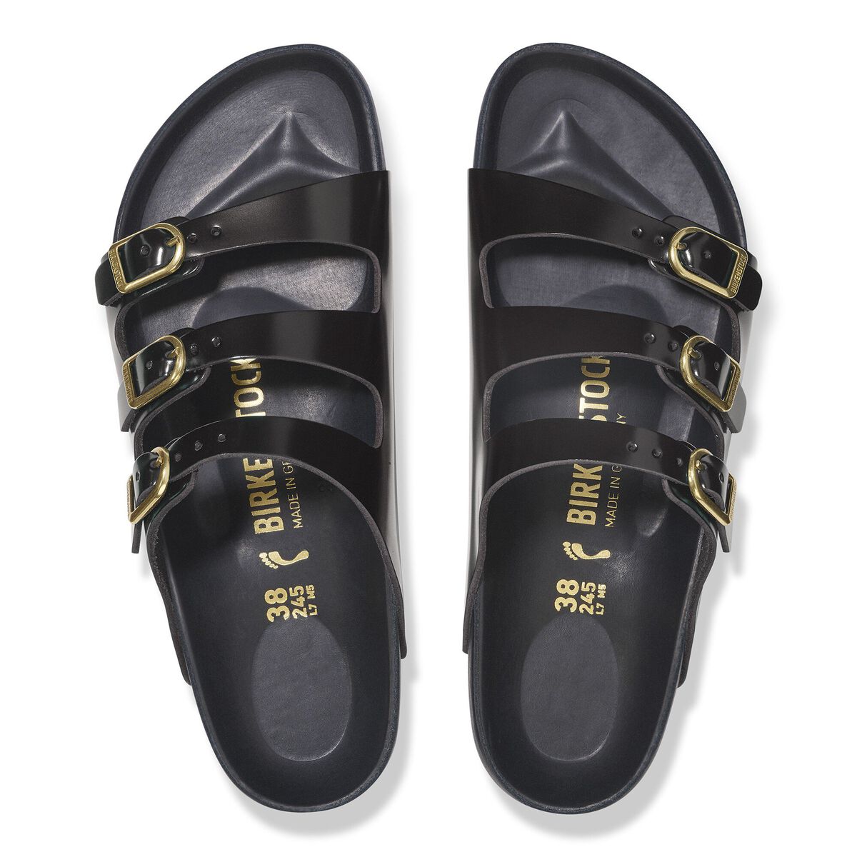 Birkenstock Florida Exquisite Natural Leather Patent