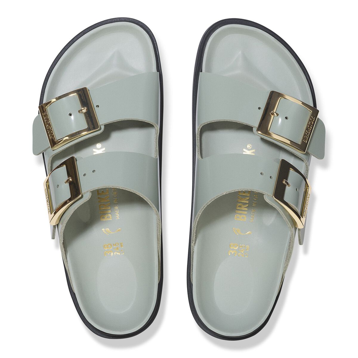 Birkenstock Arizona Droplet Buckle Natural Leather Patent