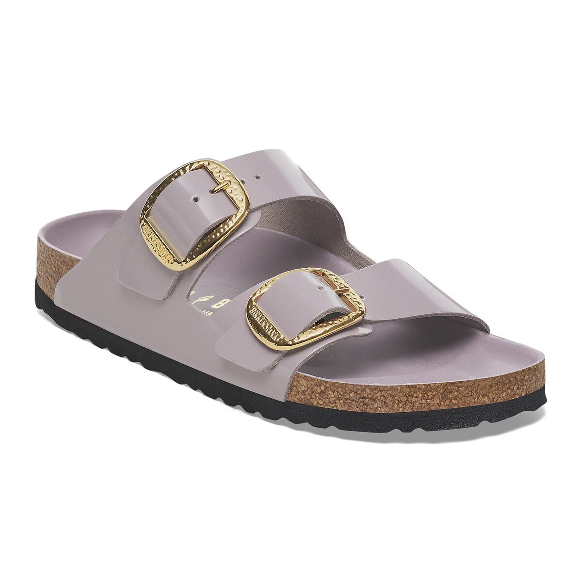 Birkenstock Arizona Hammered Big Buckle Natural Leather Patent