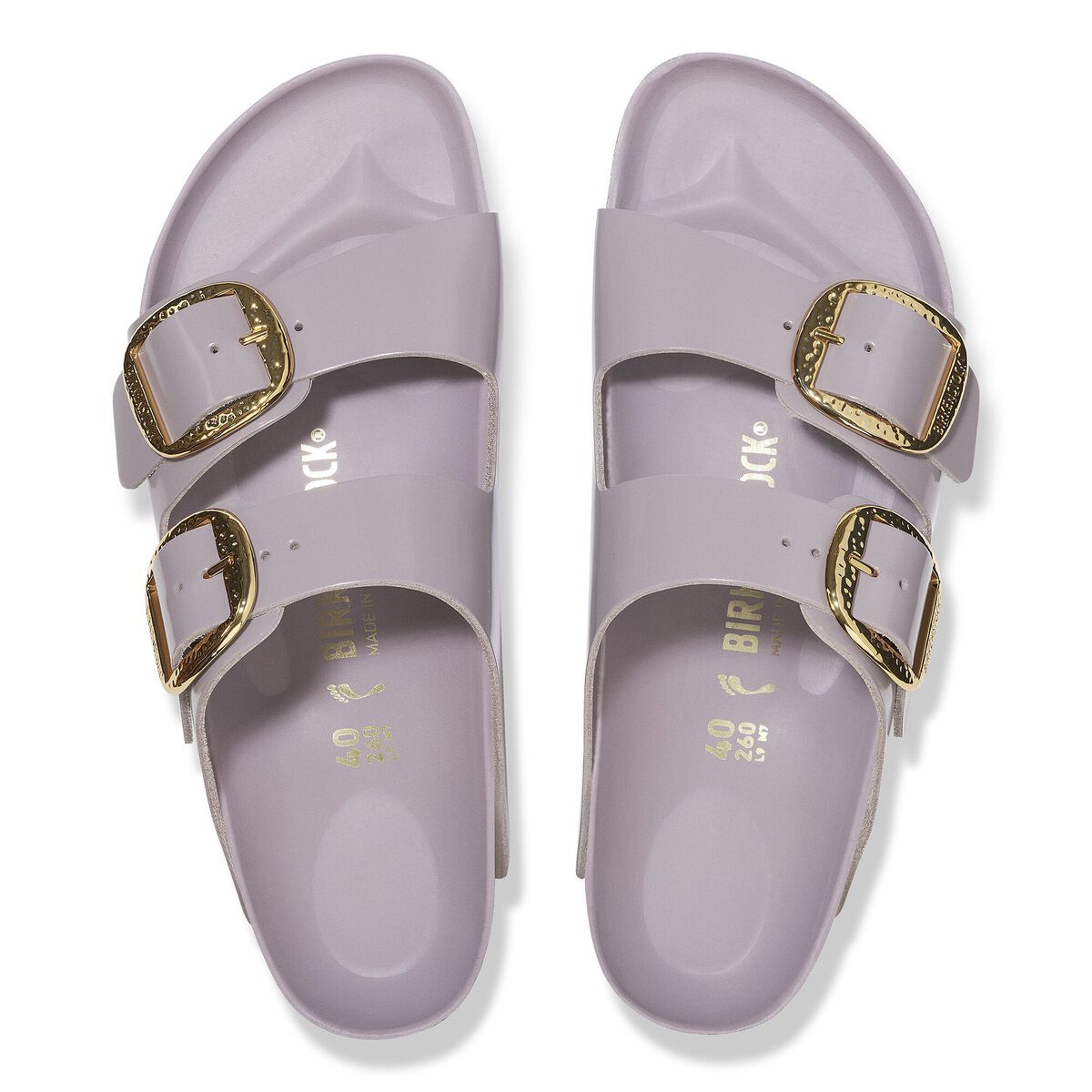 Birkenstock Arizona Hammered Big Buckle Natural Leather Patent