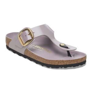 Birkenstock Gizeh Hammered Big Buckle Natural Leather Patent