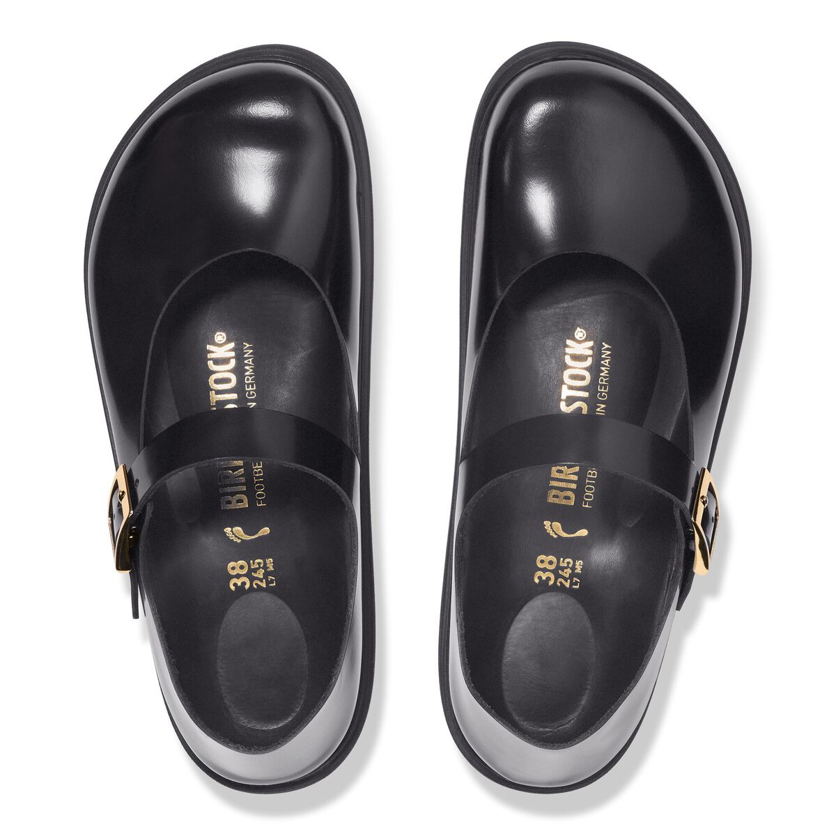 Birkenstock Mantova Droplet Buckle Natural Leather Patent
