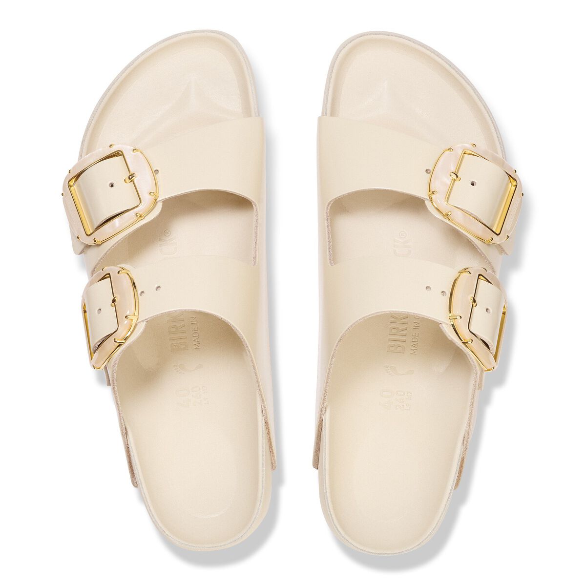 Birkenstock Arizona Big Buckle Pearl Natural Leather Patent