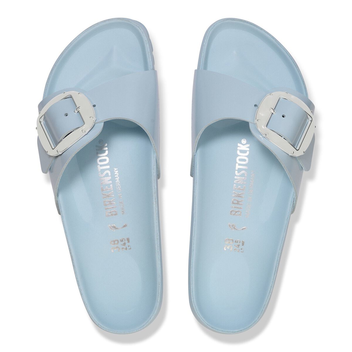 Birkenstock Madrid Big Buckle Pearl Natural Leather Patent
