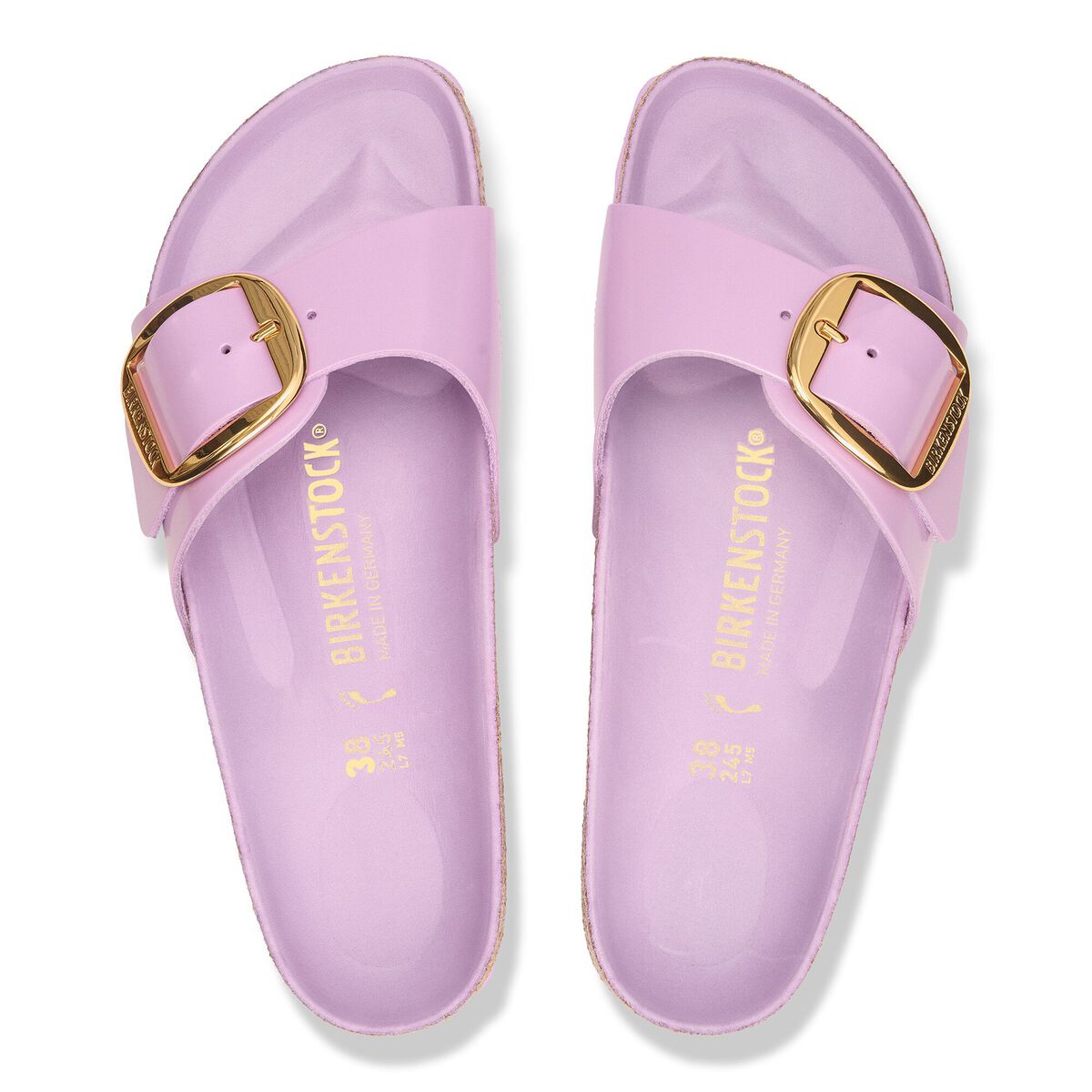 Birkenstock Madrid Big Buckle Natural Leather Patent