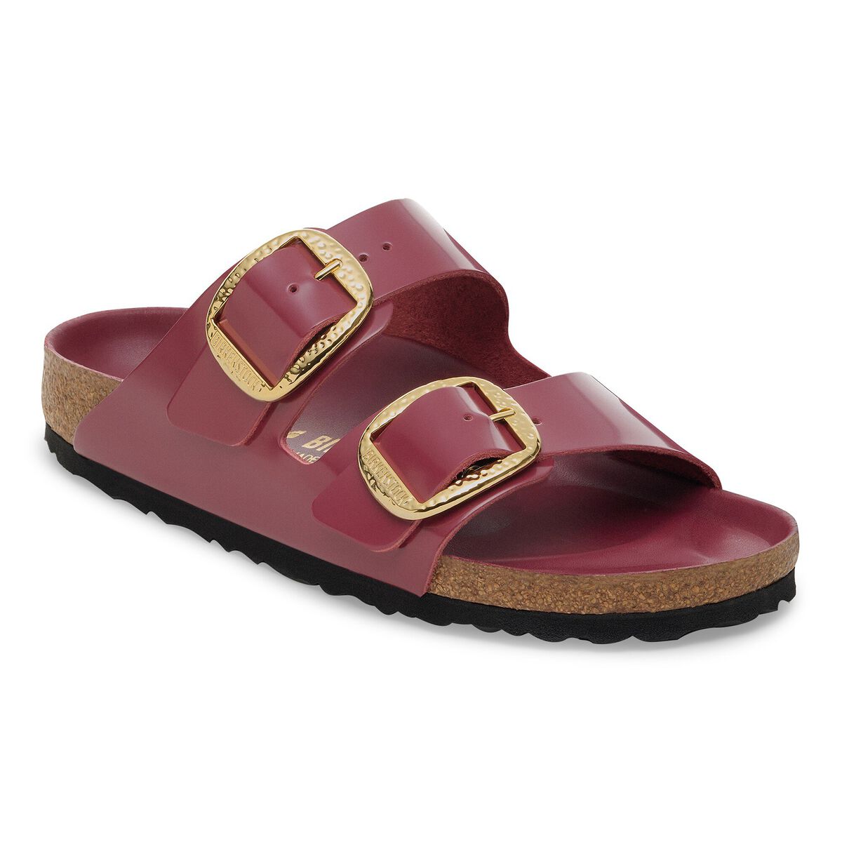 Birkenstock Arizona Hammered Big Buckle Natural Leather Patent