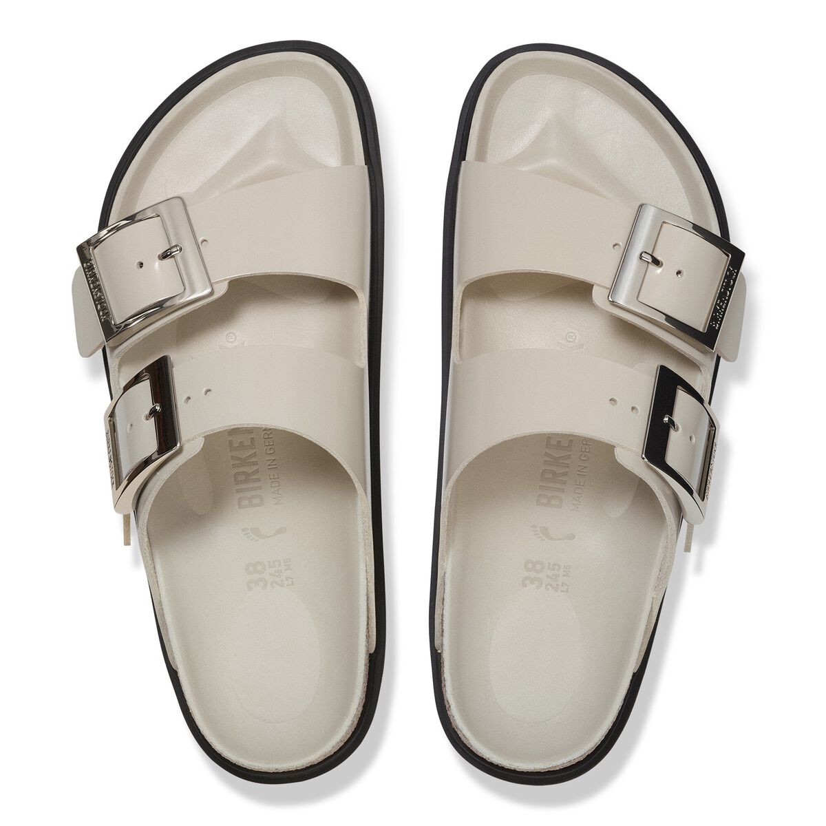 Birkenstock Arizona Droplet Buckle Natural Leather Patent