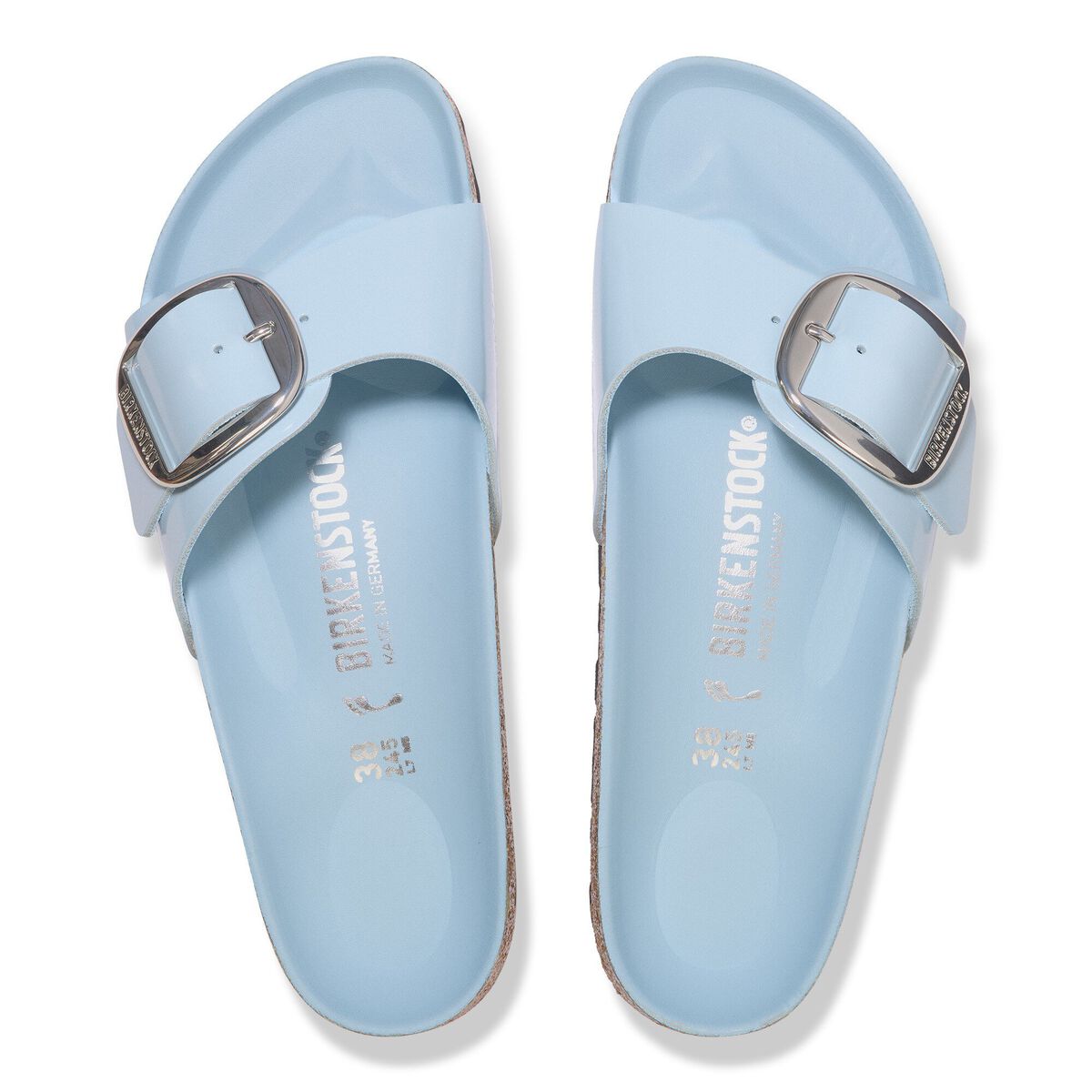 Birkenstock Madrid Big Buckle Natural Leather Patent