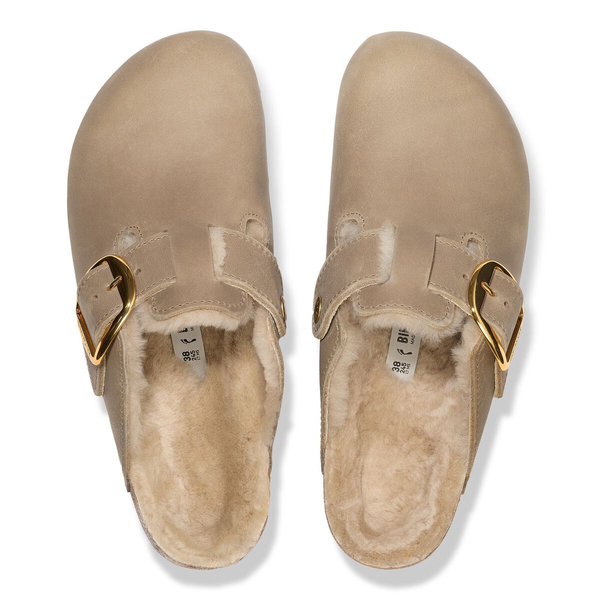 Birkenstock Boston Big Buckle Shearling Oiled Leather