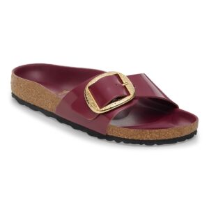 Birkenstock Madrid Hammered Big Buckle Natural Leather Patent