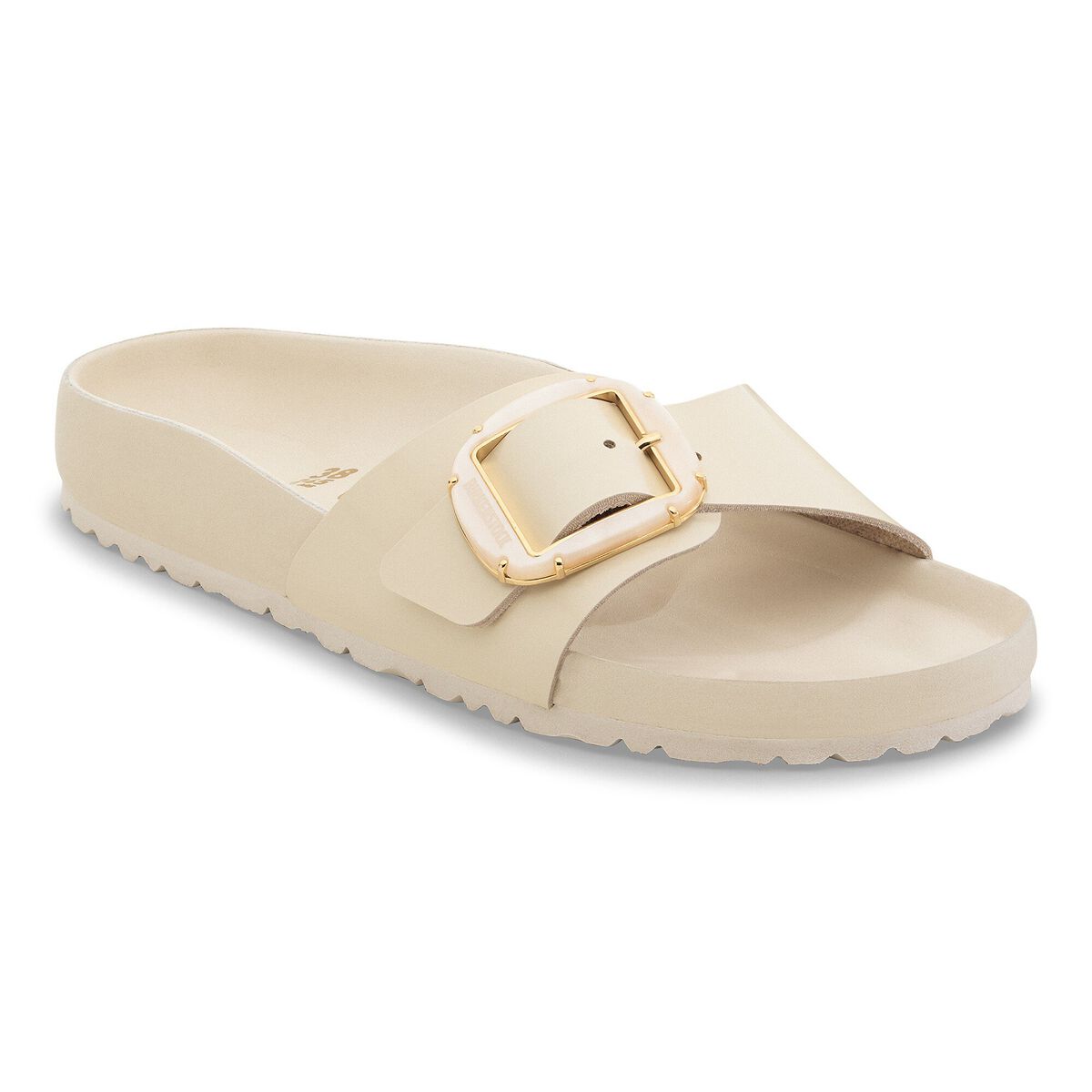Birkenstock Madrid Big Buckle Pearl Natural Leather Patent