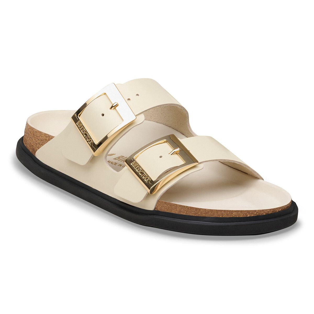 Birkenstock Arizona Droplet Buckle Natural Leather Patent