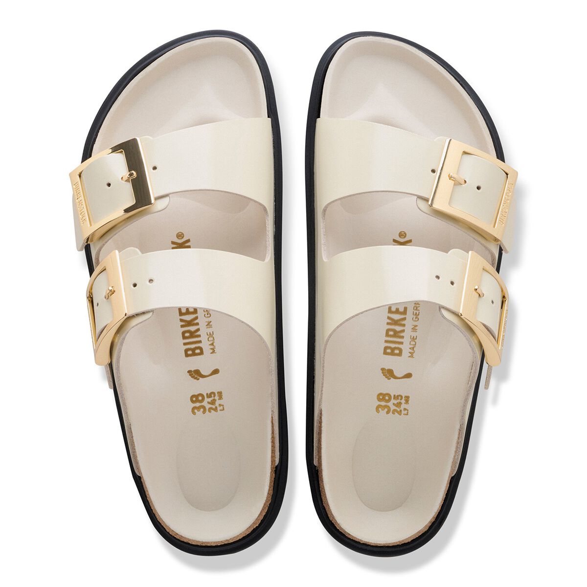 Birkenstock Arizona Droplet Buckle Natural Leather Patent