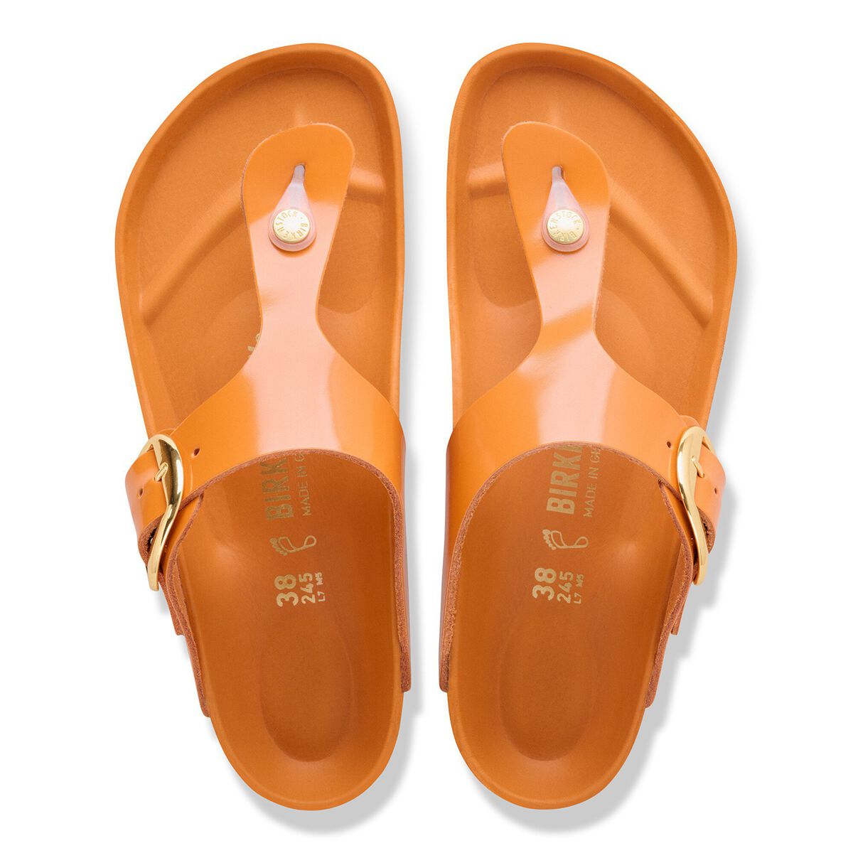 Birkenstock Gizeh Big Buckle Natural Leather Patent