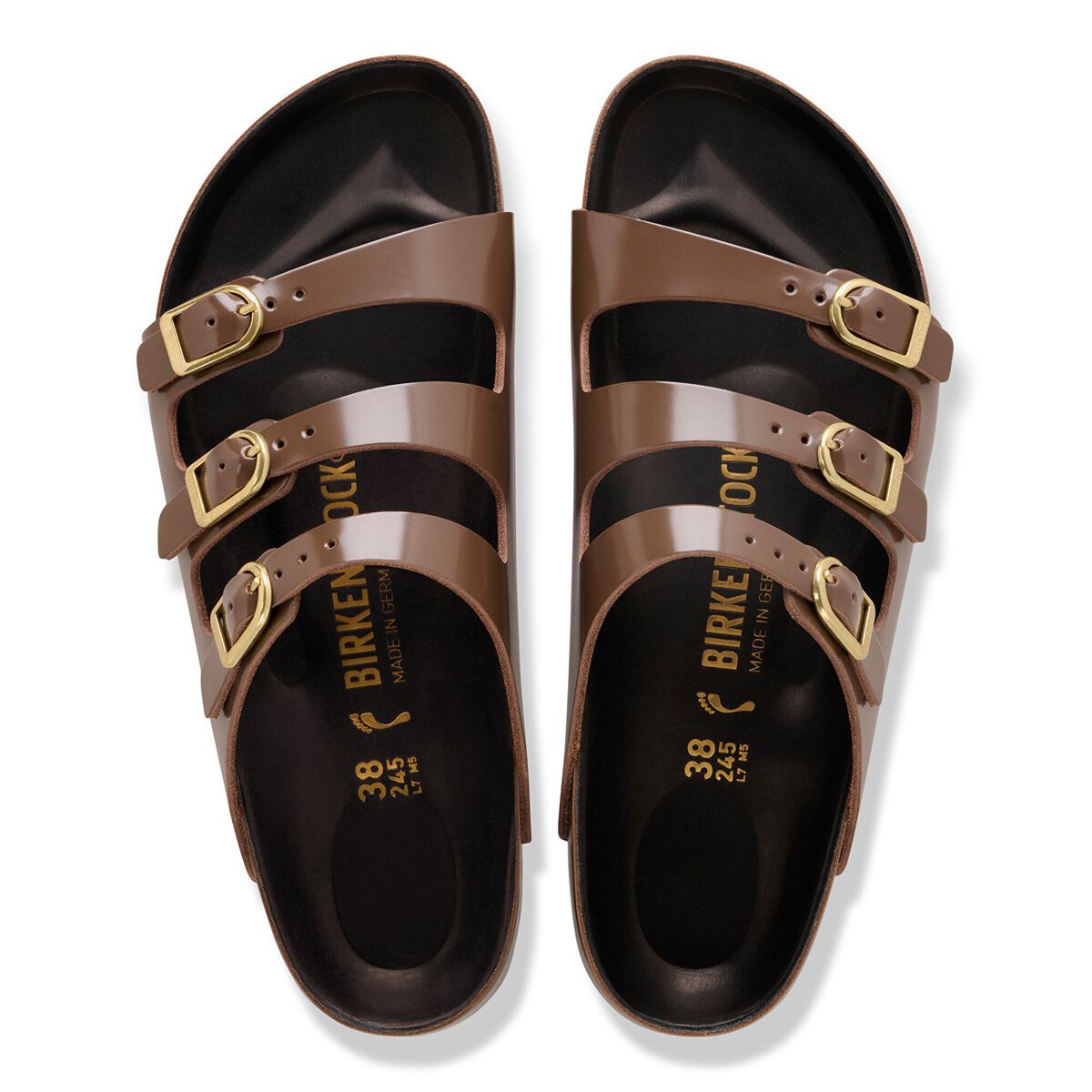 Birkenstock Florida Exquisite Natural Leather Patent