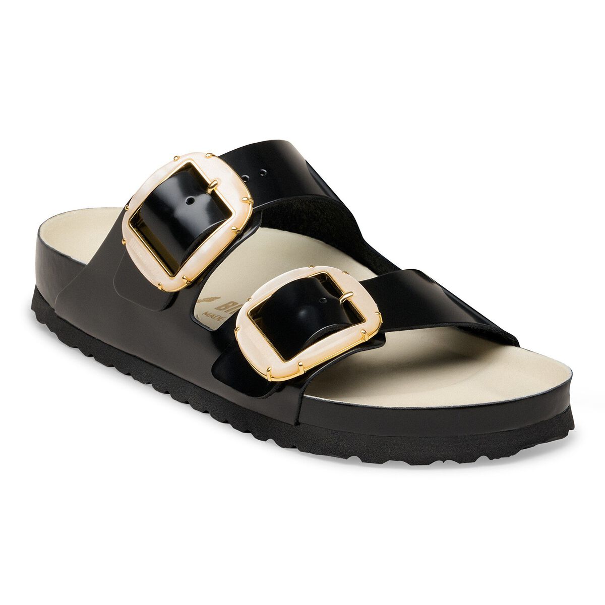 Birkenstock Arizona Big Buckle Pearl Natural Leather Patent
