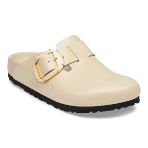 Birkenstock Boston Big Buckle Natural Leather Patent