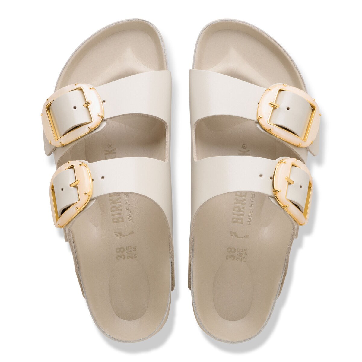 Birkenstock Arizona Big Buckle Pearl Natural Leather Patent