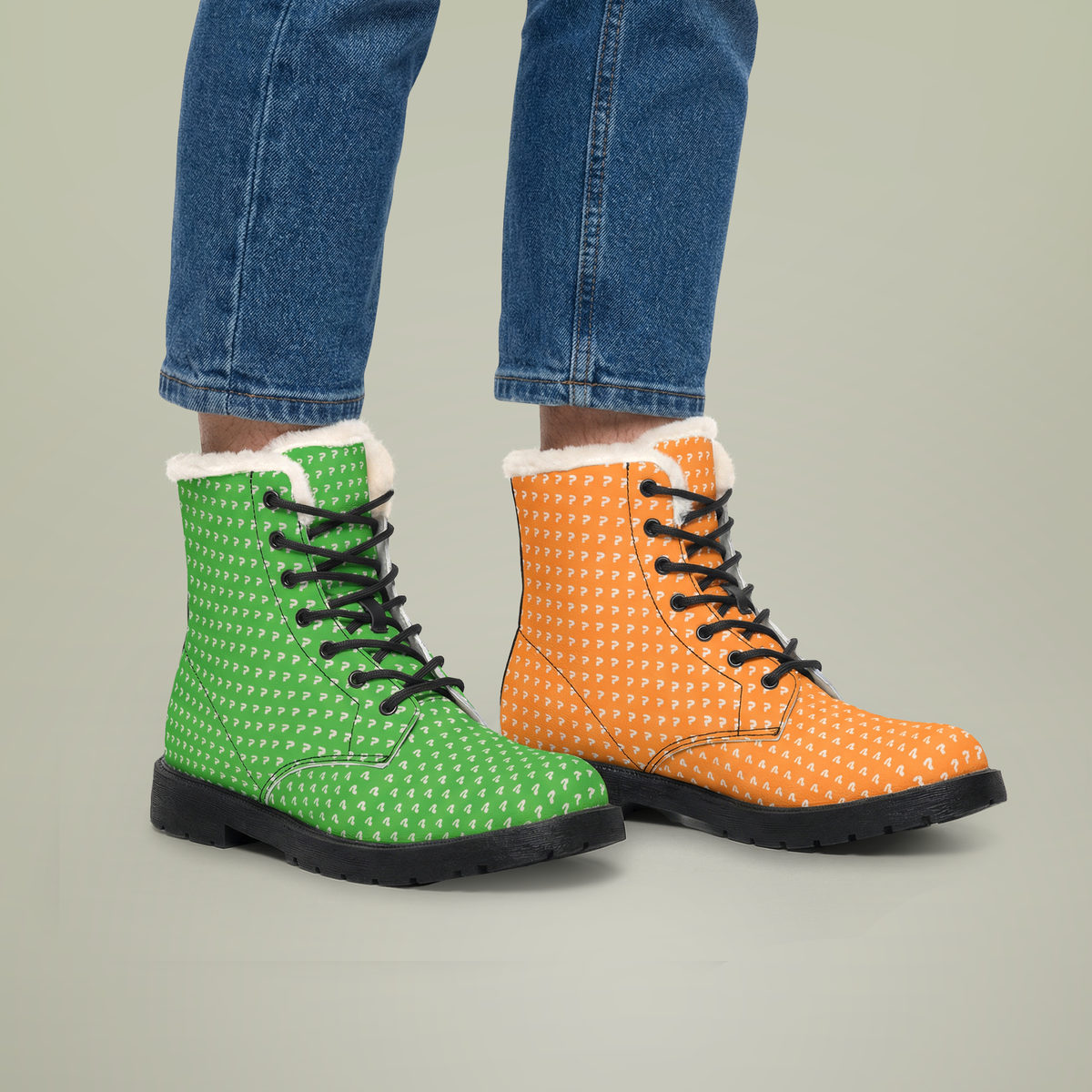 TEEMCW Men's Fur and Leather Boots