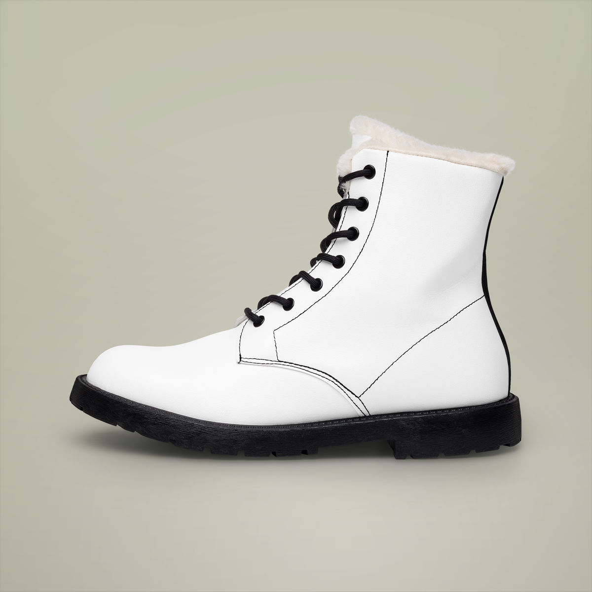 TEEMCW Men's Fur and Leather Boots
