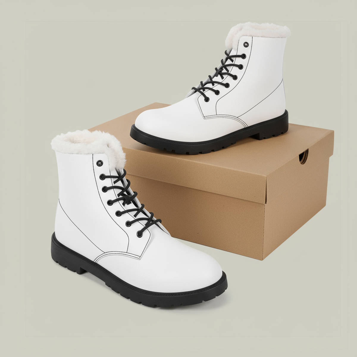 TEEMCW Women's Fur and Leather Boots