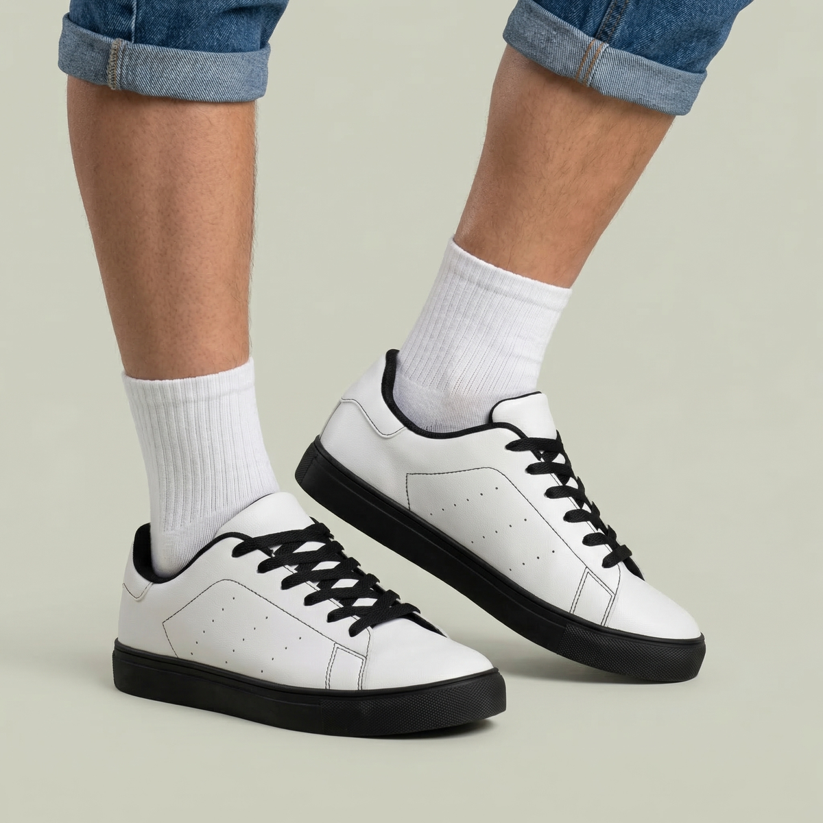TEEMCW Men's Low-Top Leather Sneakers