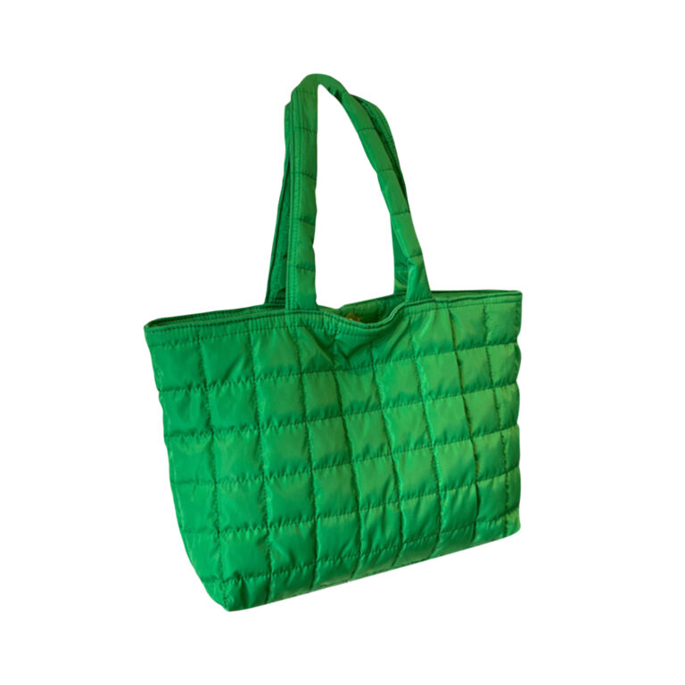 Quilted Tote Bags for Women Lightweight Puffer Padding Shoulder Bag Large Nylon Tote Handbag Zipper Closure