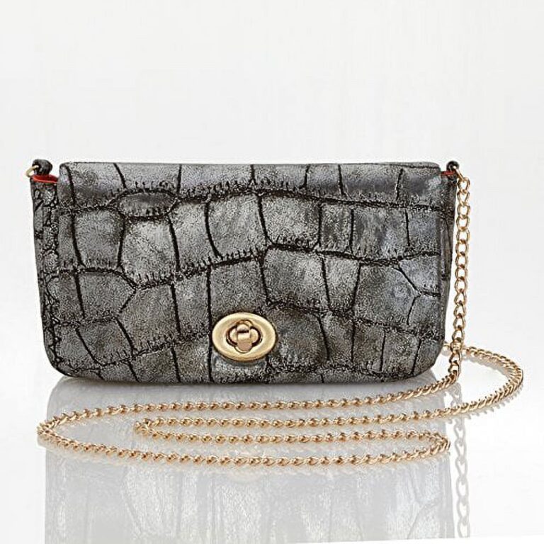 Global and Vine - Crossbody Purse Metallic Pewter Grey