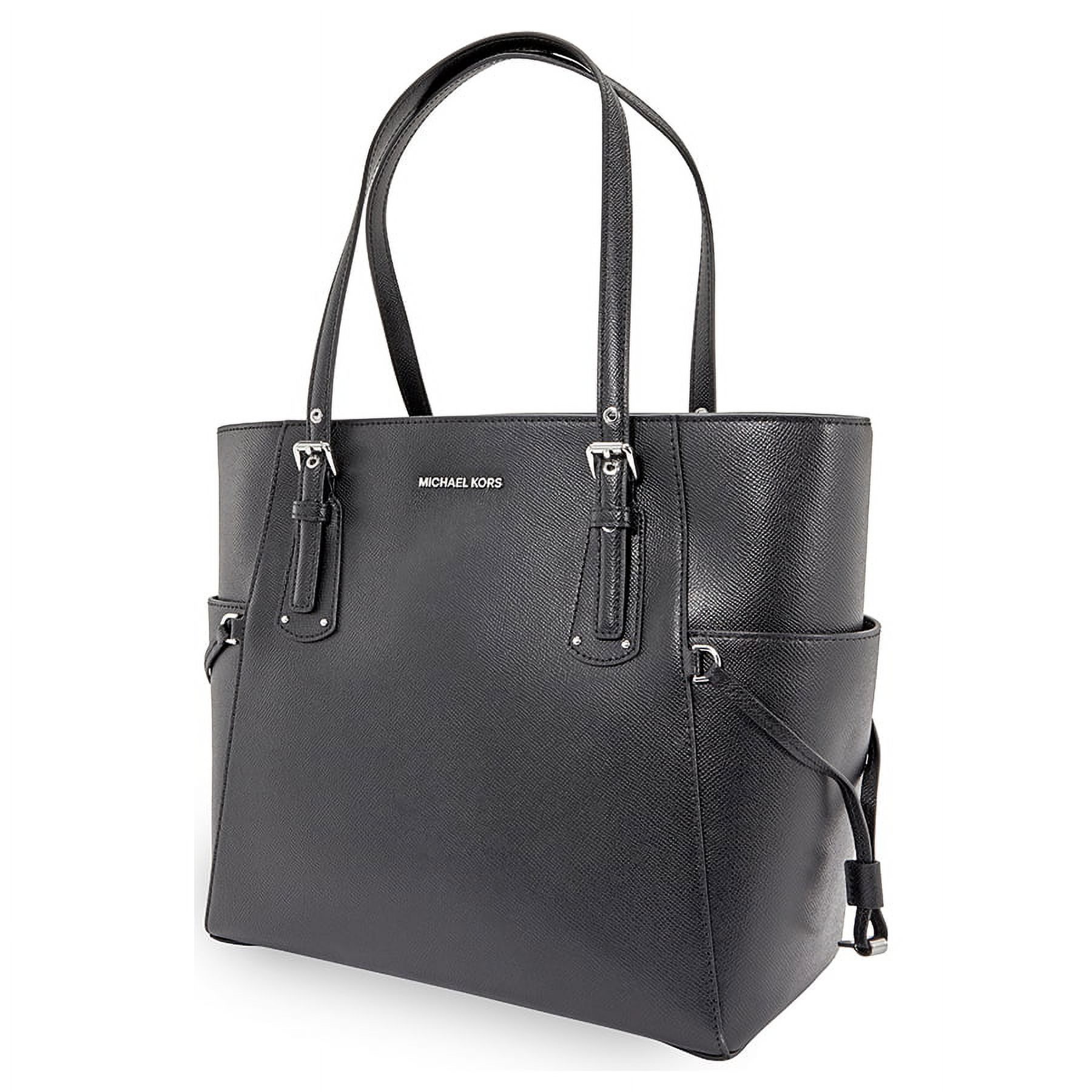 Voyager Crossgrain Leather Tote- Black