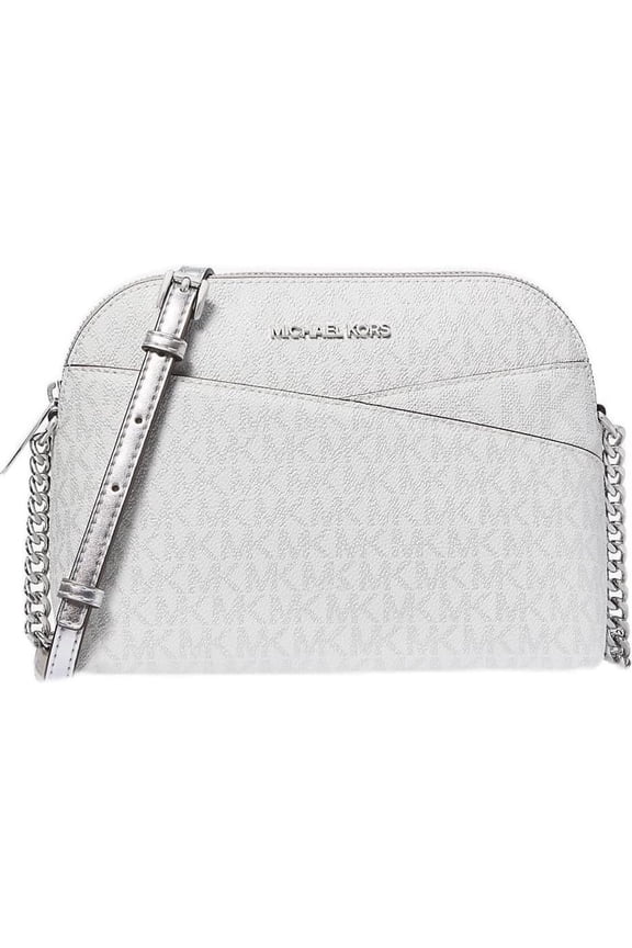 Women's Jet Set Travel Medium Signature Logo Dome Crossbody Bag 35F4STVC6V-sil