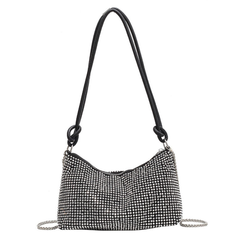 Rhinestone Purses Clutch For Women-Chic Evening Bags,Shiny Crossbody Handbags For Party Club Wedding - silvery