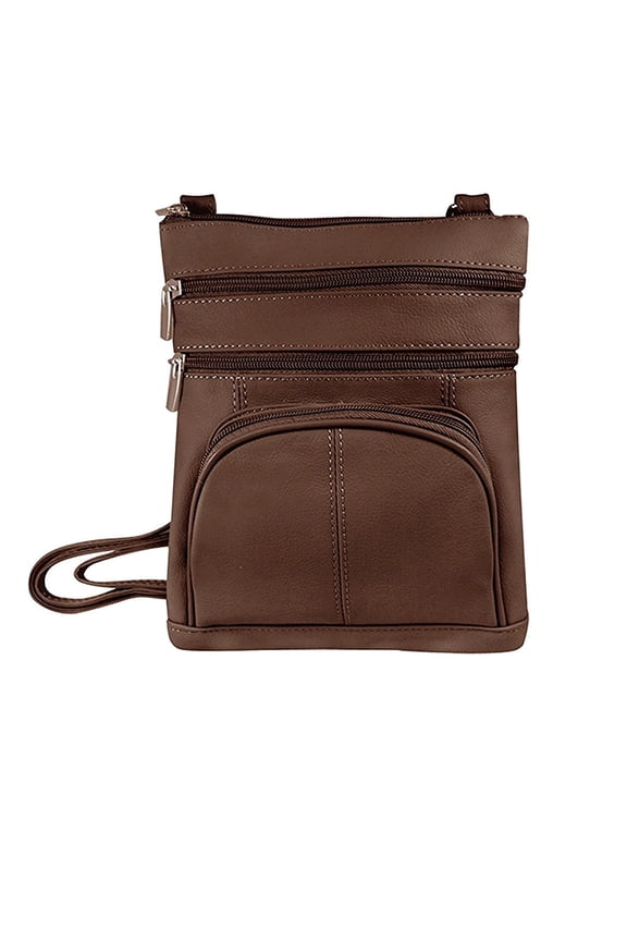 Genuine Leather Multi-Pocket Crossbody Purse Bag