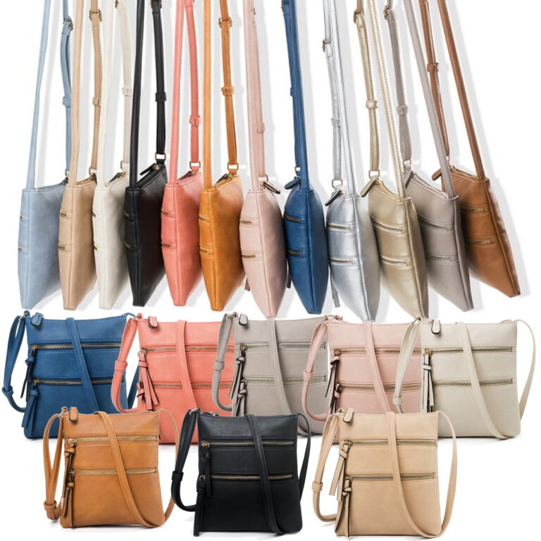 Small Crossbody Purses for Women Multi Pocket Travel Bag Over The Shoulder with Extra Long Strap - Black