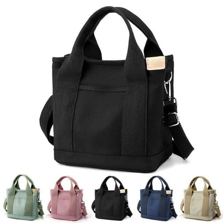 Tote Bag for Women,Large Capacity Multi-Pocket Canvas Tote Bag with Zipper,Crossbody Bag for Women Niche Lady StyleοΌBlack