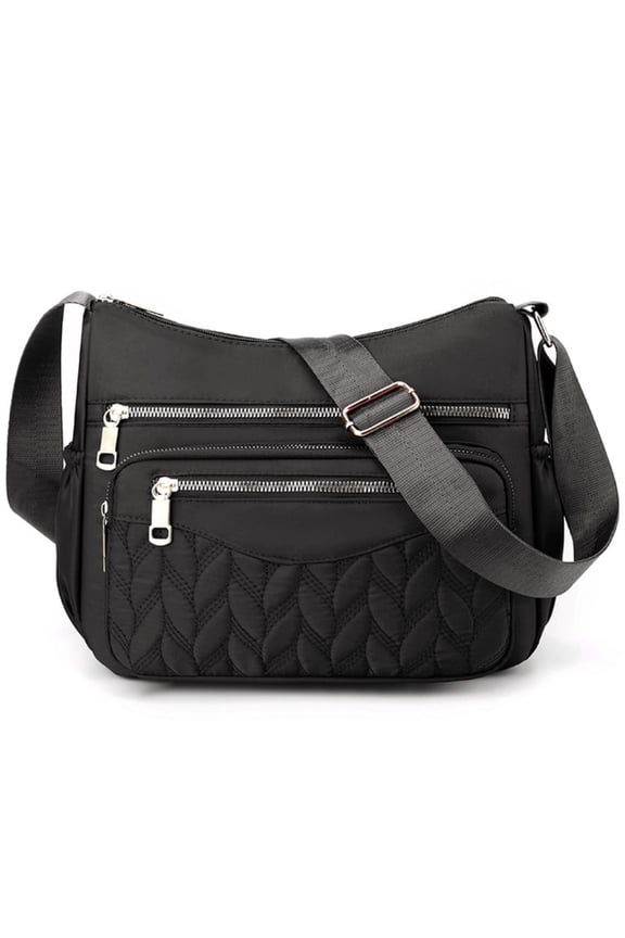 Womens Crossbody Bag Nylon Lightweight Shoulder Bag Casual Handbag Purse for Women, Black