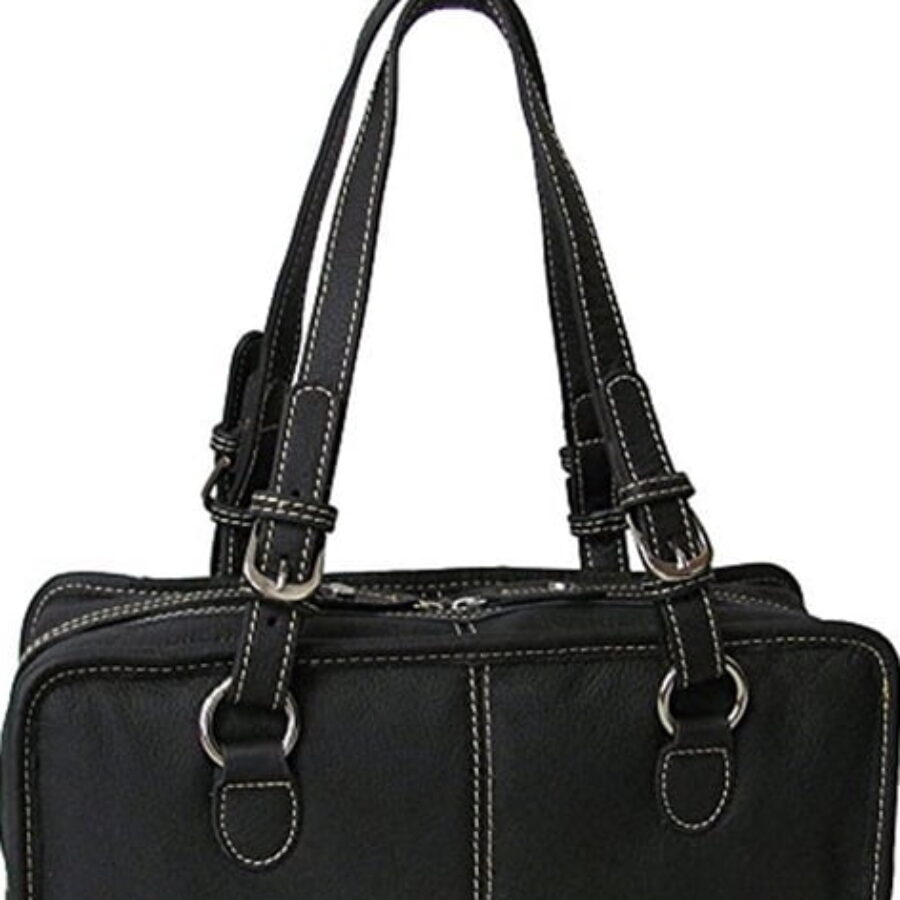 A returned bag has to come back in the condition it left in, tags on, like this Black Contrast-Stitch East-West Satchel. That is what the inspection checks.