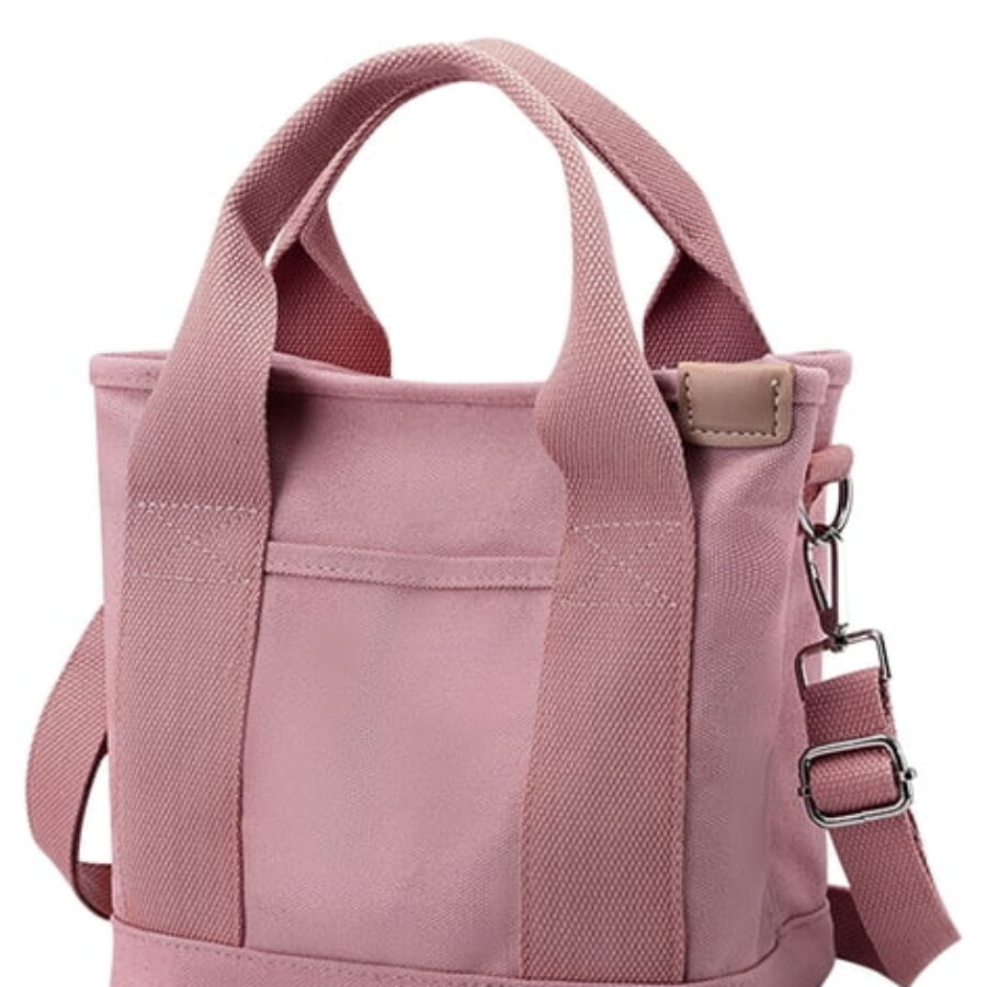 Pale canvas, like this Dusty Pink Canvas Mini Tote, shows watermarks worst. Spot-clean it, do not soak it.