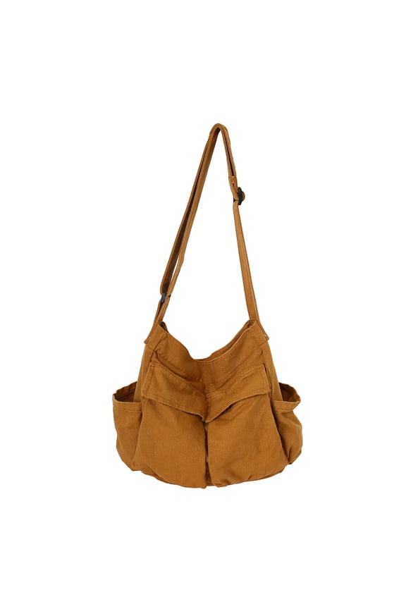 Mustard Canvas Slouchy Messenger Hobo