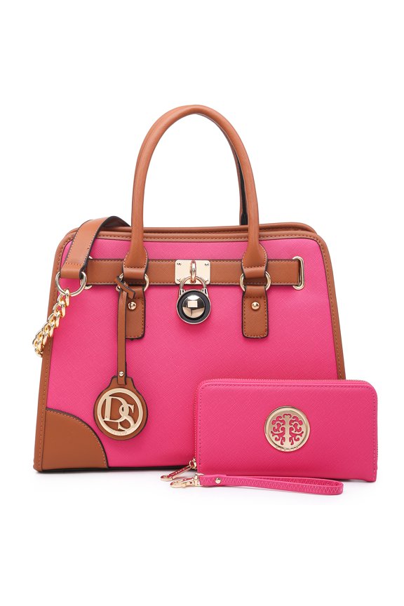 Women Handbags Top Handle Satchel Purse Shoulder Bag Briefcase Hobo Bag Set 2Pcs