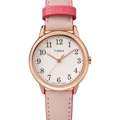 Easy Reader® Color Pop 30mm Leather Strap Watch