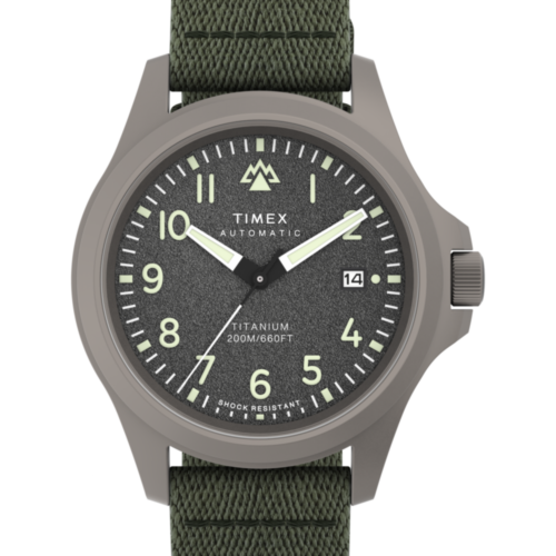 Expedition® Field Post Titanium Automatic 41mm Recycled Fabric Strap Watch
